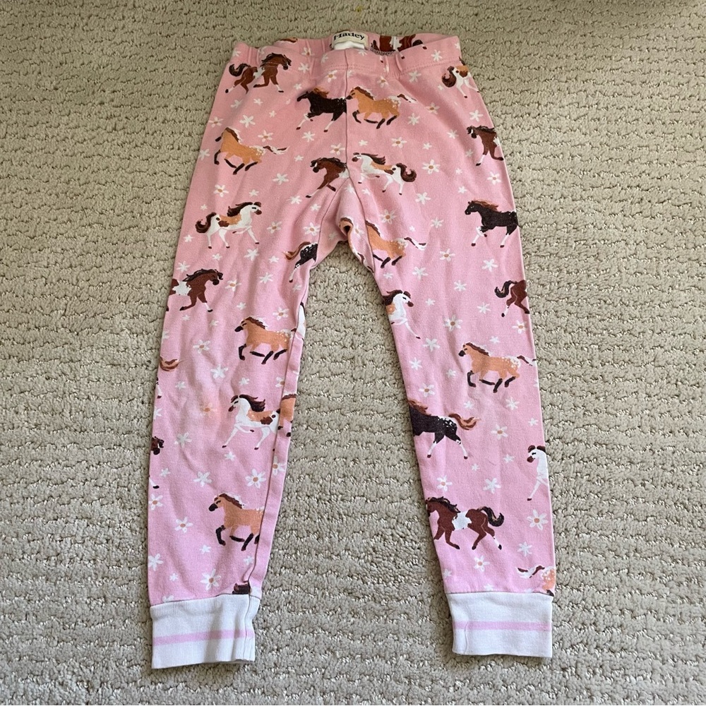 Hatley Pink Horse Pajama Bottoms Size 3 **Stained
